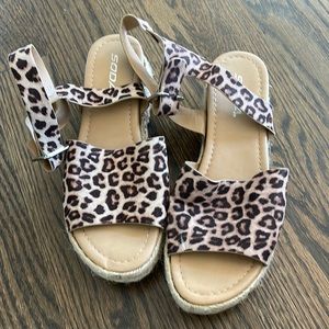 Leopard Ankle Strap Sandals